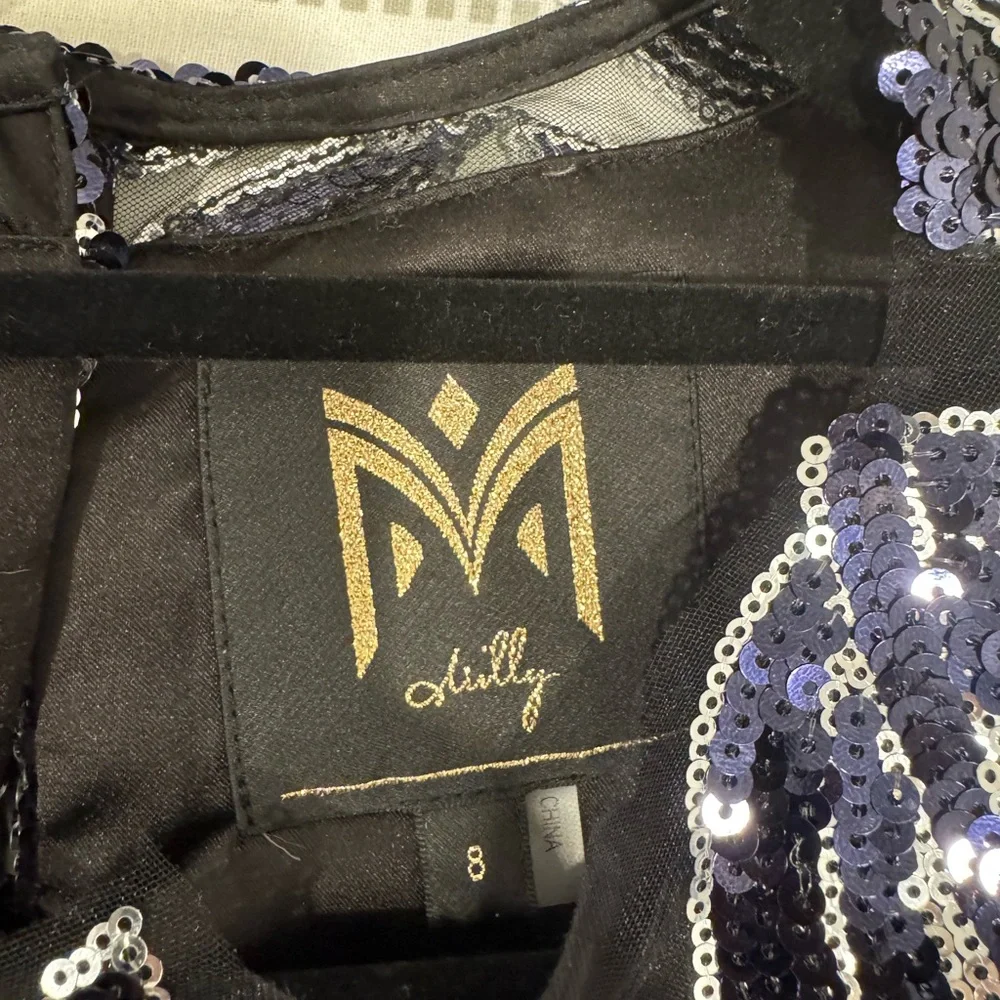 Milly Black and Silver Sheath Dress - Picture 8 of 8